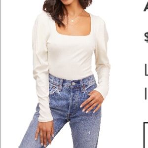 ASTR The Label White Bodysuit, size large